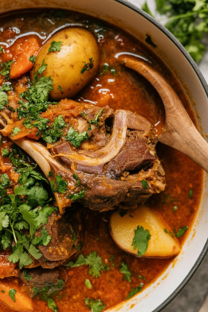 Cooking Aloo Gosht