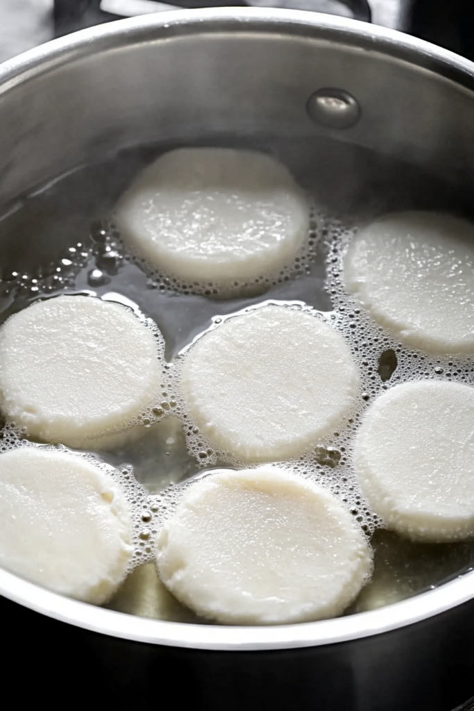 Cooking the Discs in Sugar Syrup
