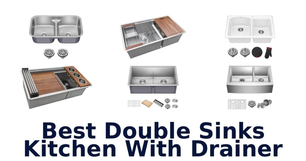 best double sinks kitchen with drainer